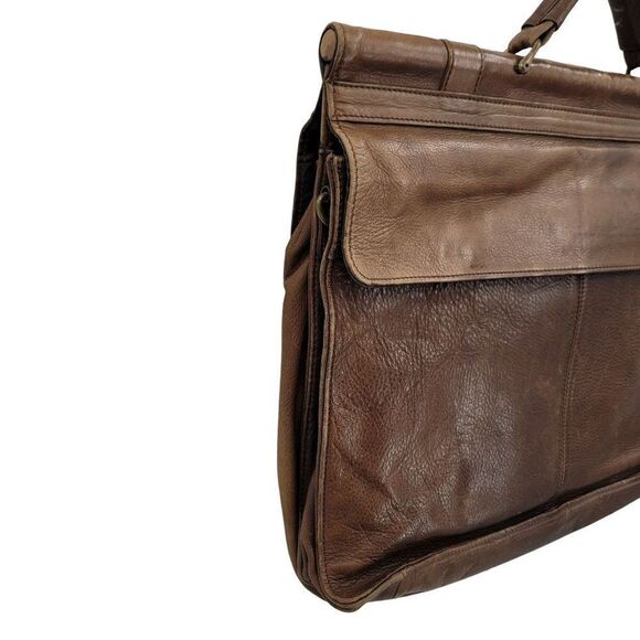 Vintage 80's Wilsons Leather Briefcase Leather Adventure Core Indian Jones Brown - Picture 8 of 16